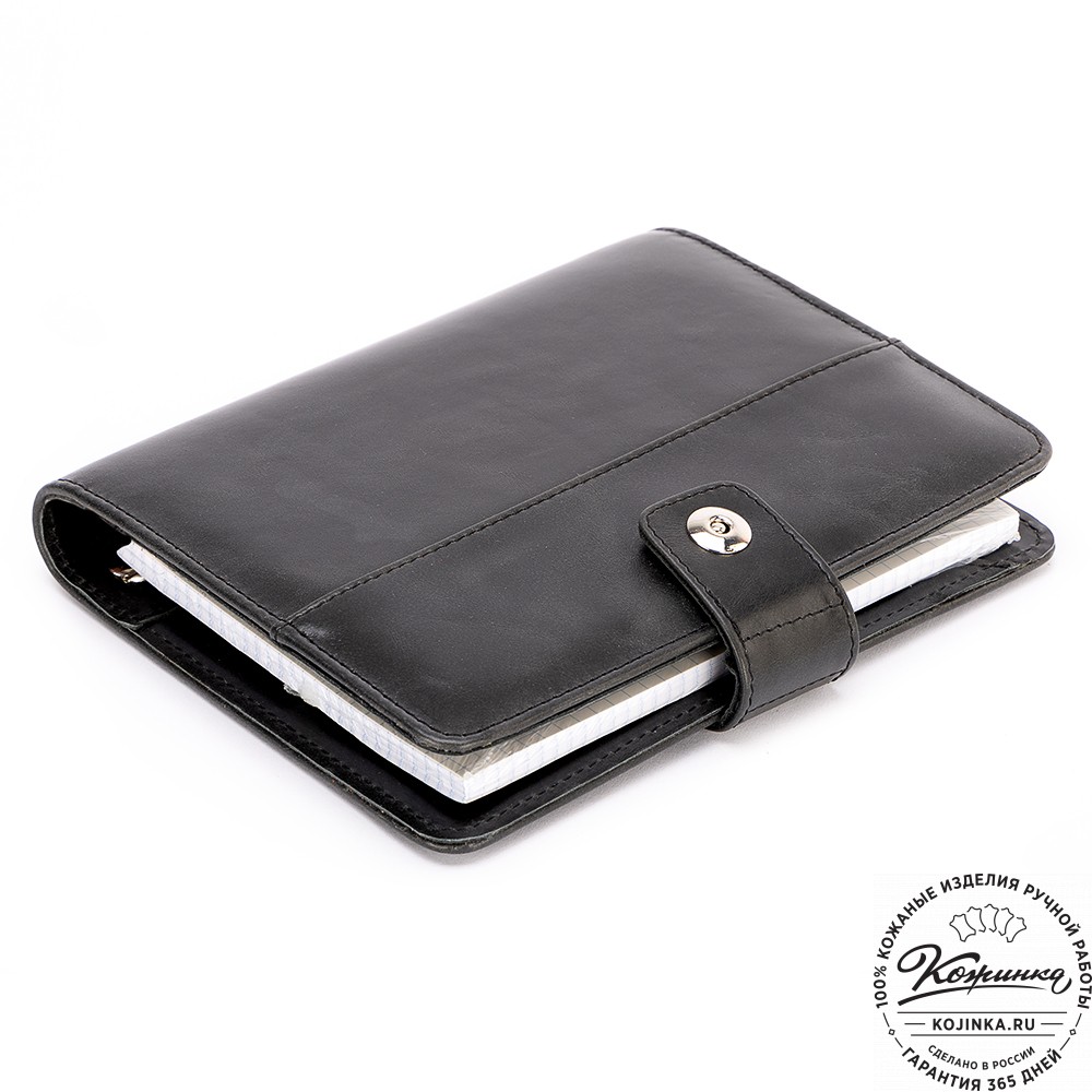 Кожаный ежедневник "Монблан" (чёрный антик)