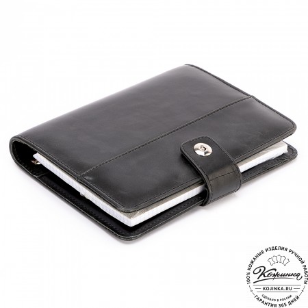 Кожаный ежедневник "Монблан" (чёрный антик)