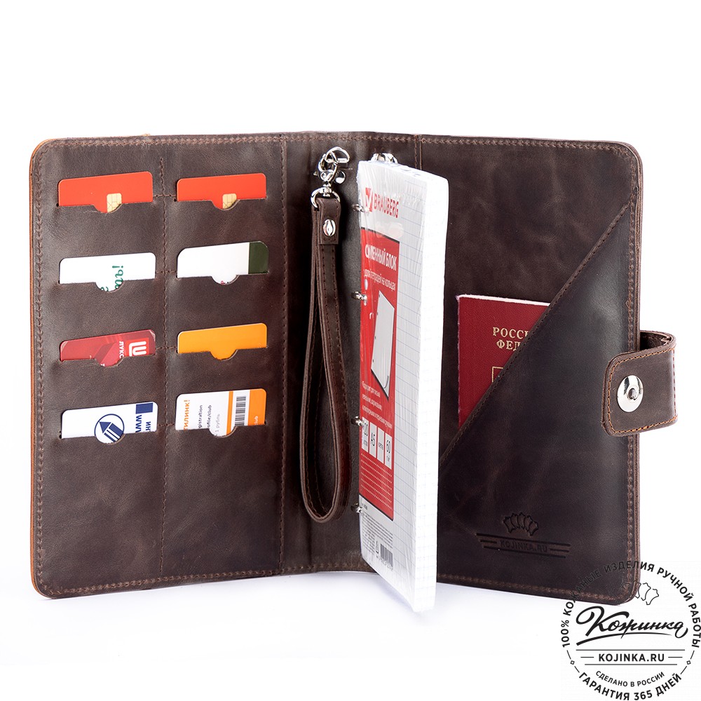 Кожаный ежедневник "Монблан" (тёмно-коричневый антик)