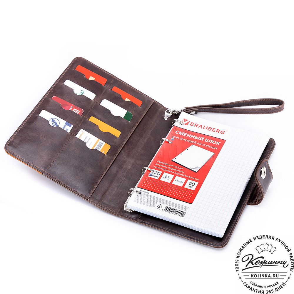 Кожаный ежедневник "Монблан" (тёмно-коричневый антик)