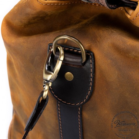 Кожаный дорожный саквояж "Большой" (рыжий крейзи)