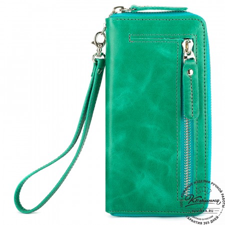 Кожаное портмоне "Амстердам" (изумруд)