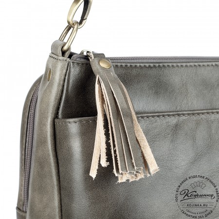 Женская кожаная сумка "Эмма" (серая гладкая кожа)