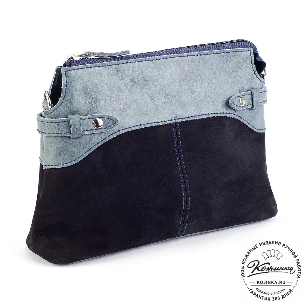 Женская кожаная сумка "Ариэль" (синяя)