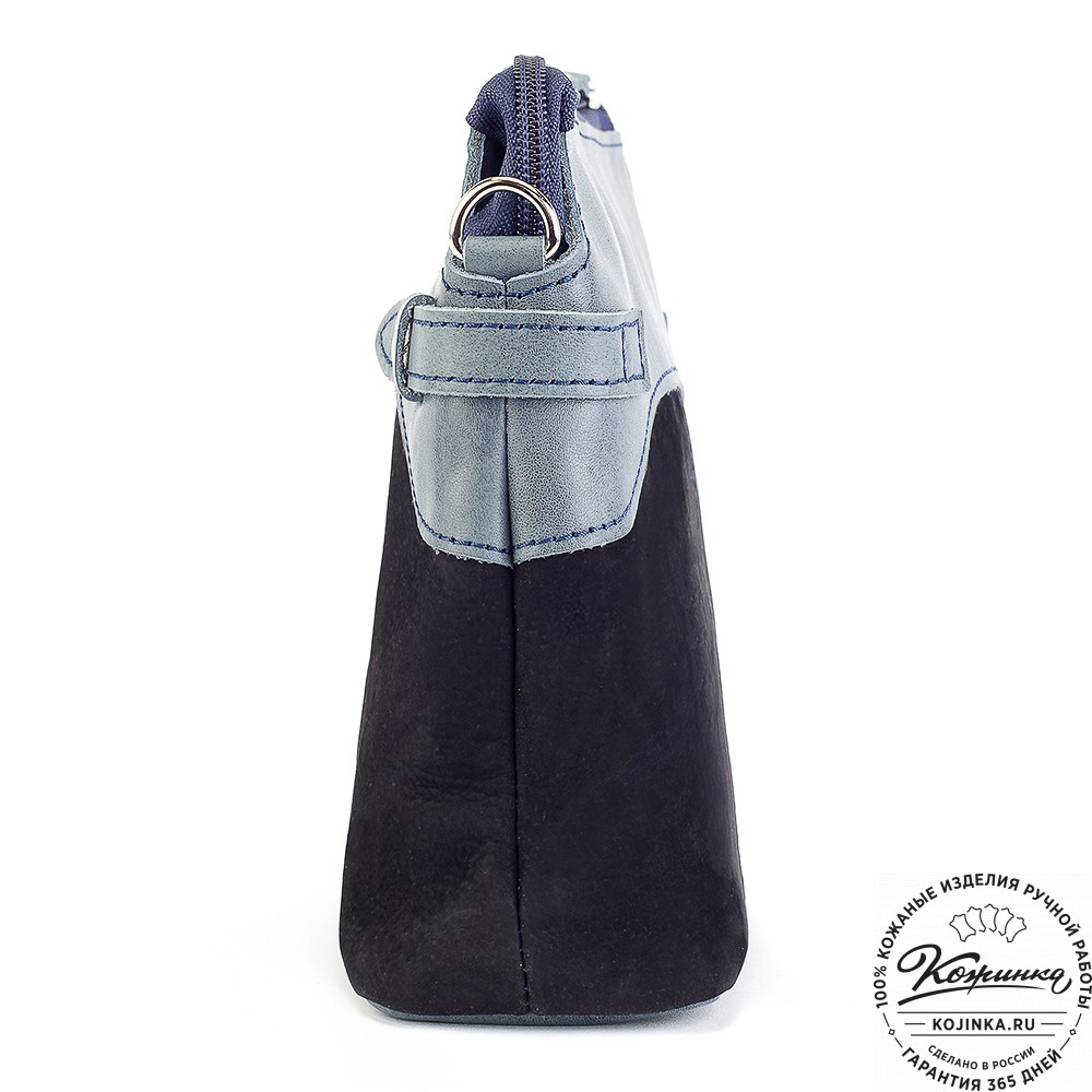 Женская кожаная сумка "Ариэль" (синяя)