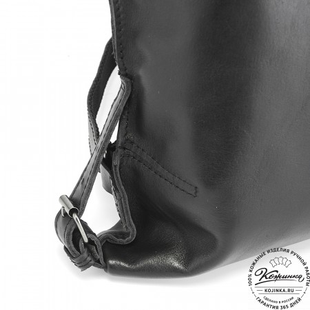 Женский кожаный рюкзак "Салоники" (чёрный)