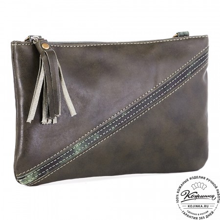 Женская кожаная сумка "Шарлота" (хаки)