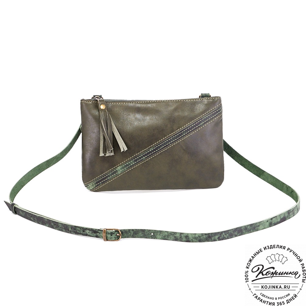 Женская кожаная сумка "Шарлота" (хаки)