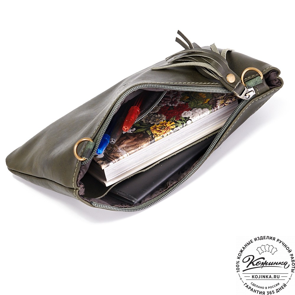 Женская кожаная сумка "Шарлота" (хаки)