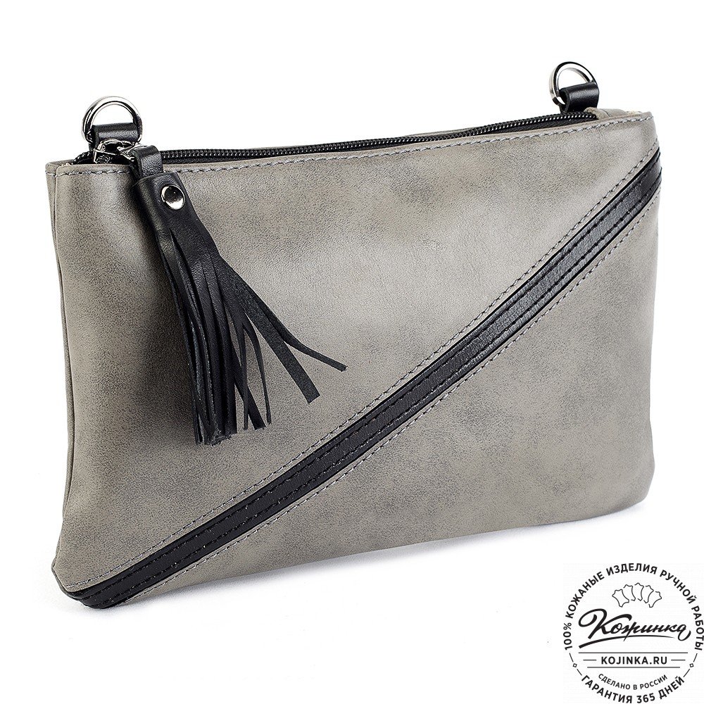 Женская кожаная сумка "Шарлота" (серая)