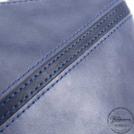 Женская кожаная сумка "Шарлота" (синяя)