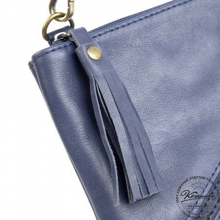 Женская кожаная сумка "Шарлота" (синяя)