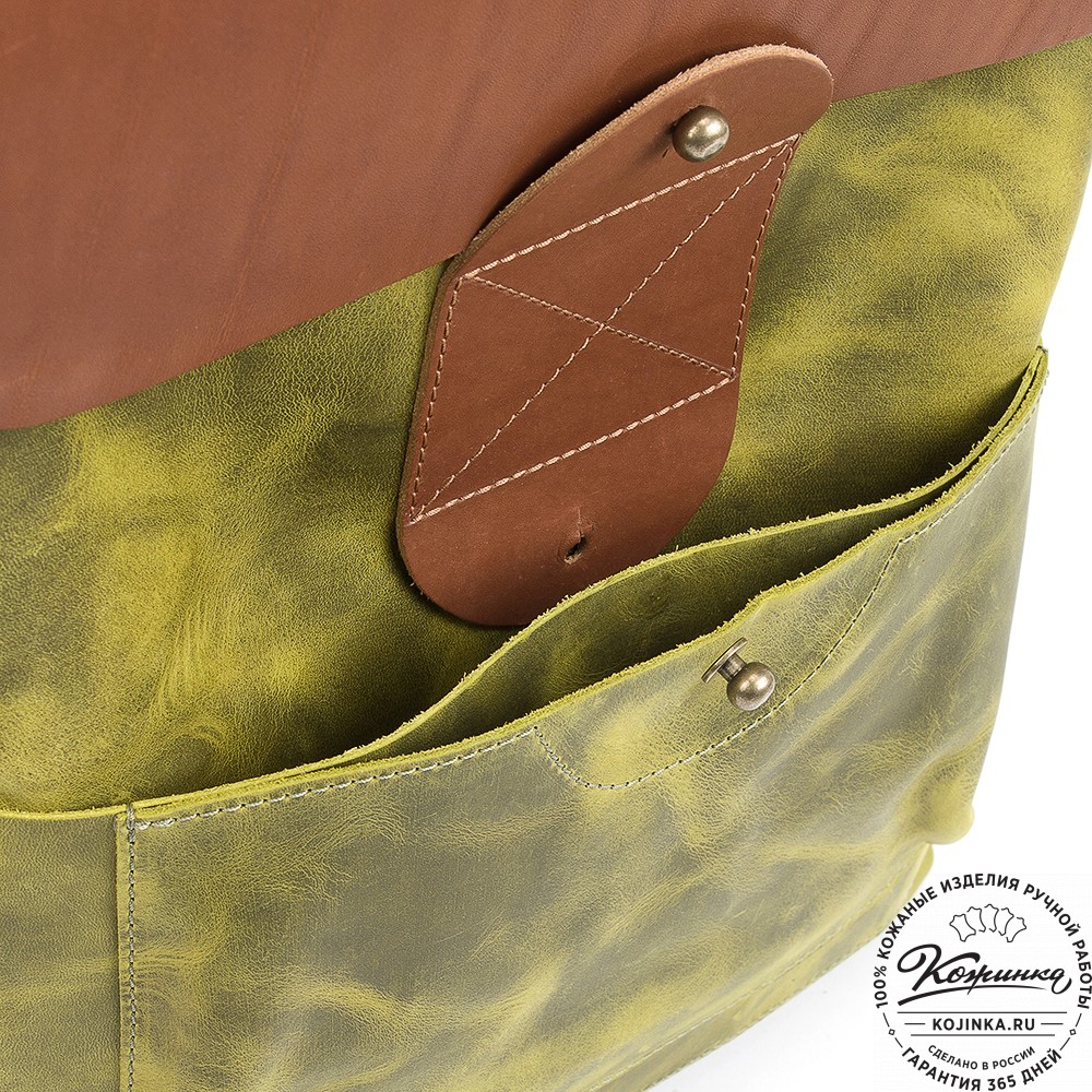 Кожаный рюкзак "Спэйс" (лимон крейзи)