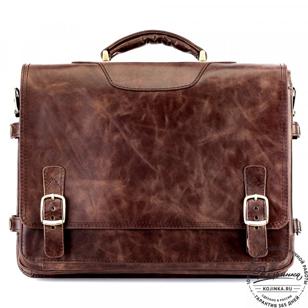 Кожаный портфель "Арамис" (тёмно-коричневый антик). фото 1