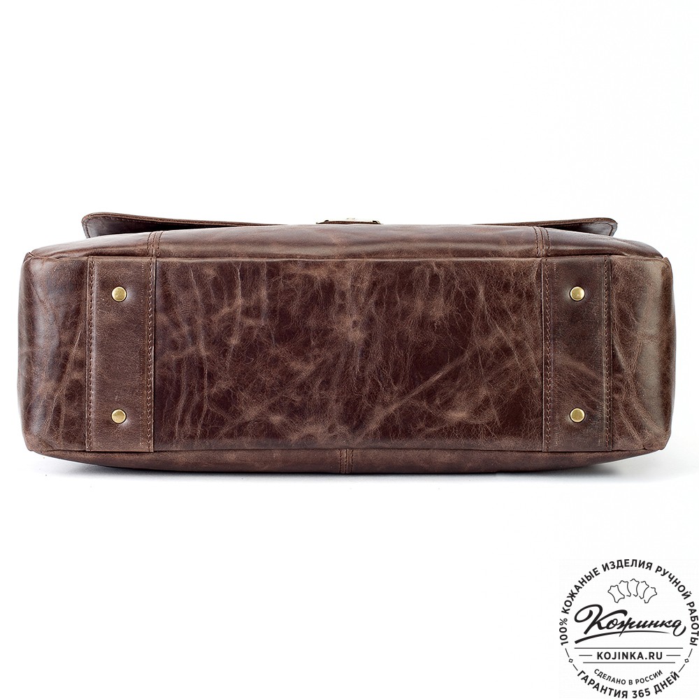 Кожаный портфель "Борменталь" (тёмно-коричневый антик)