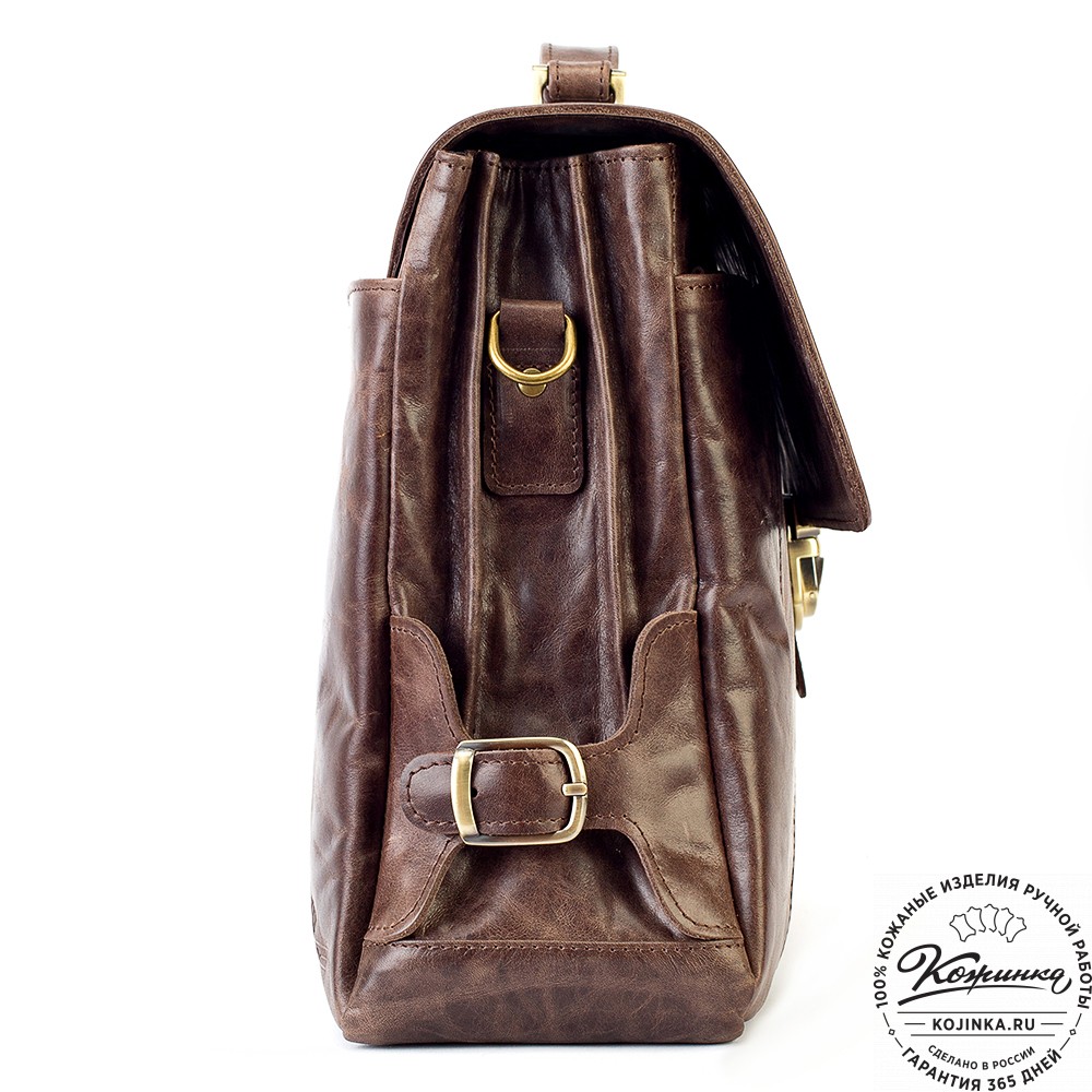 Кожаный портфель "Борменталь" (тёмно-коричневый антик)