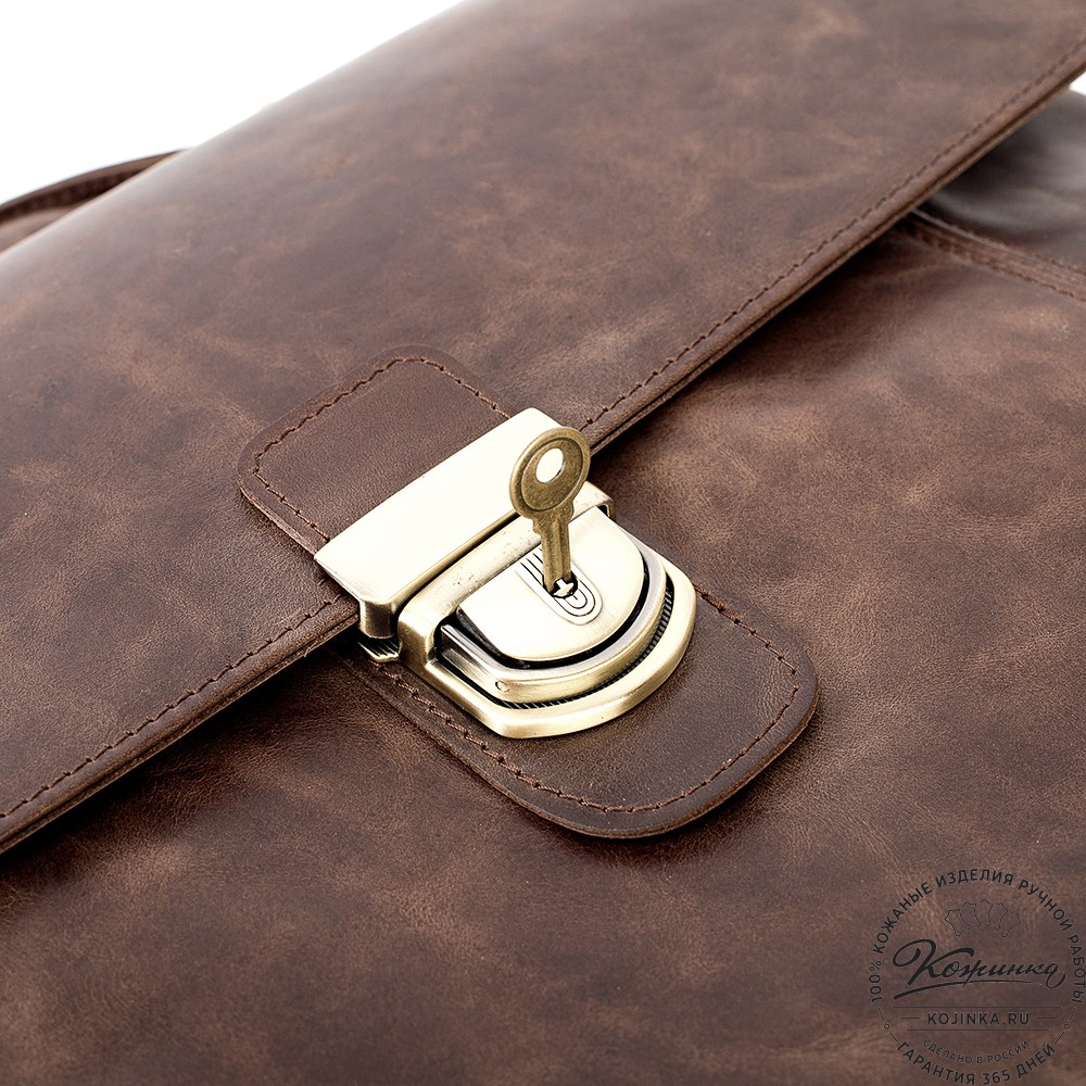Кожаный портфель "Борменталь" (тёмно-коричневый антик)