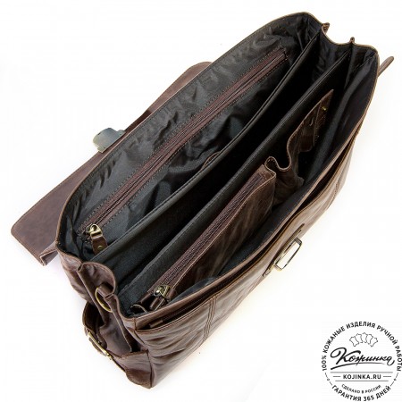 Кожаный портфель "Борменталь" (тёмно-коричневый антик)