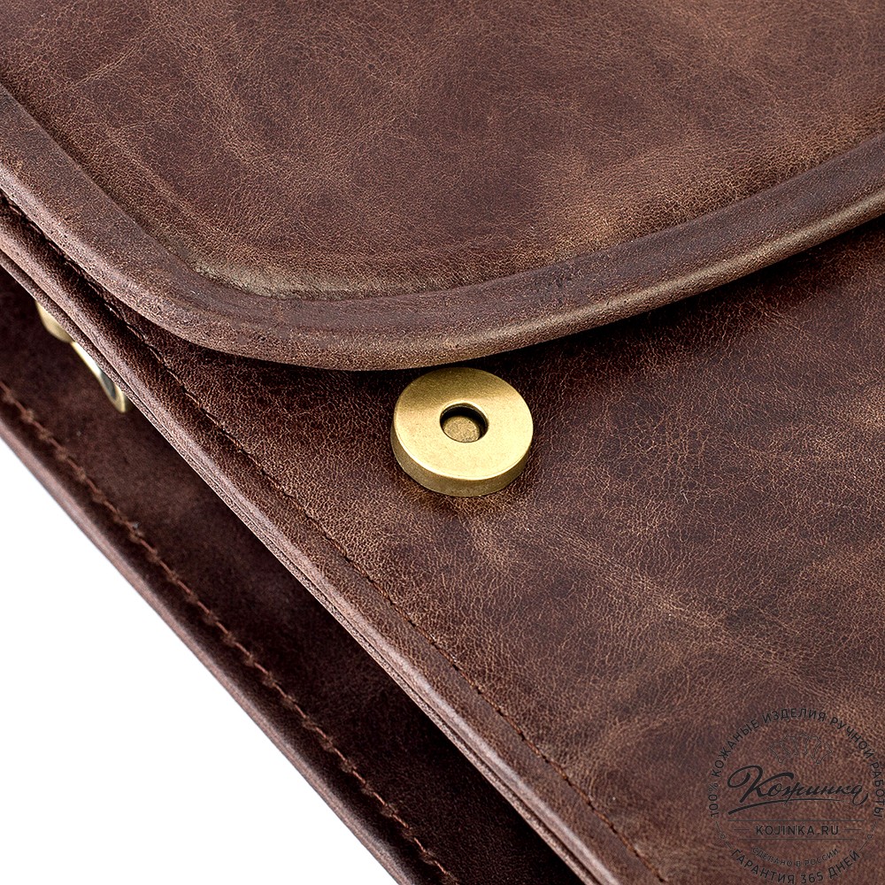 Кожаный портфель "Брест" (тёмно-коричневый антик)