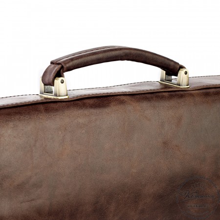 Кожаный портфель "Брест" (тёмно-коричневый антик)