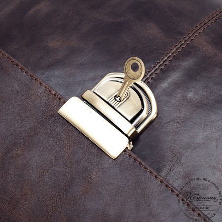 Кожаный портфель "Александрия" (тёмно-коричневый антик)