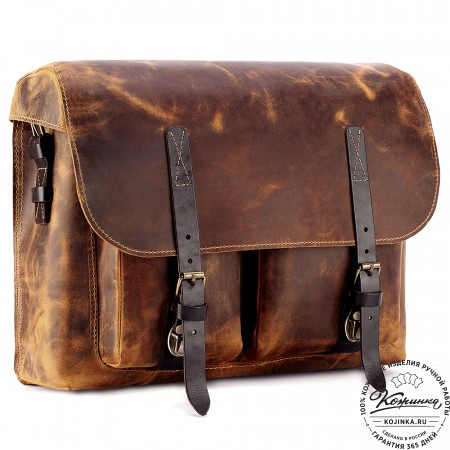 Кожаная сумка "Форман" (рыжий крейзи)