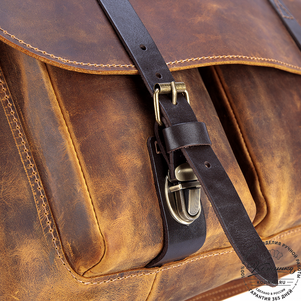 Кожаная сумка "Форман" (рыжий крейзи)