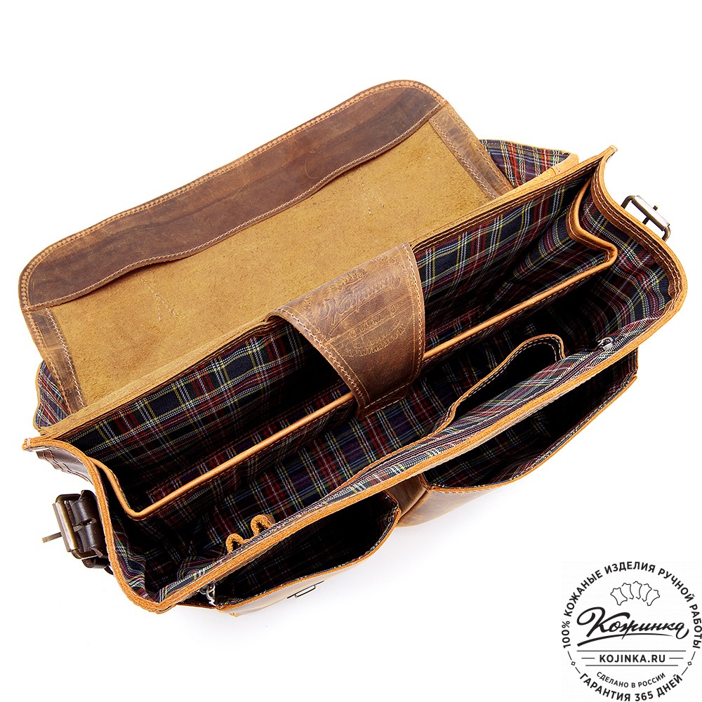 Кожаная сумка "Форман" (рыжий крейзи)