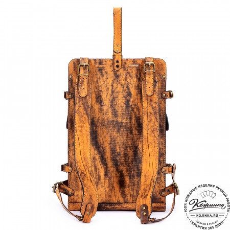 Мужской кожаный рюкзак "Легион" (старение рыжее)