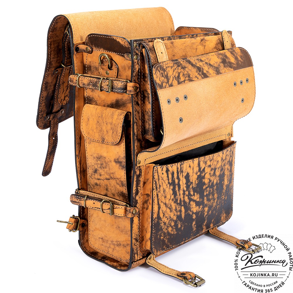 Мужской кожаный рюкзак "Легион" (старение рыжее)