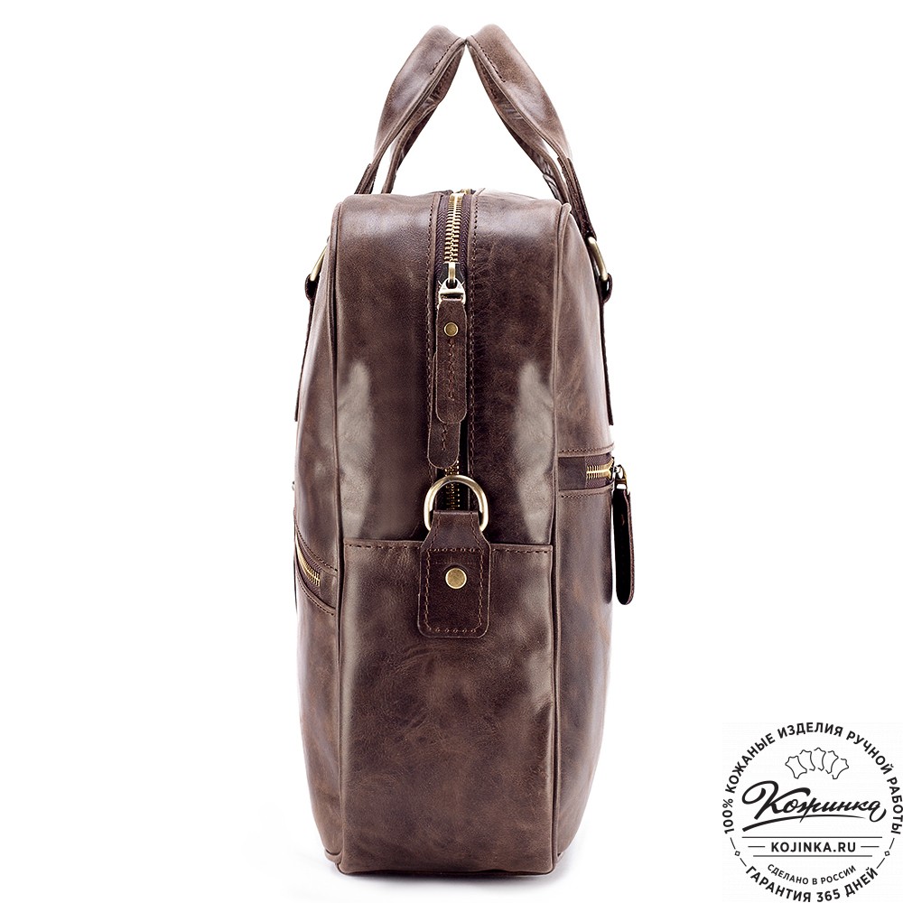 Кожаная деловая сумка "Окленд нью" (тёмно-коричневый антик)