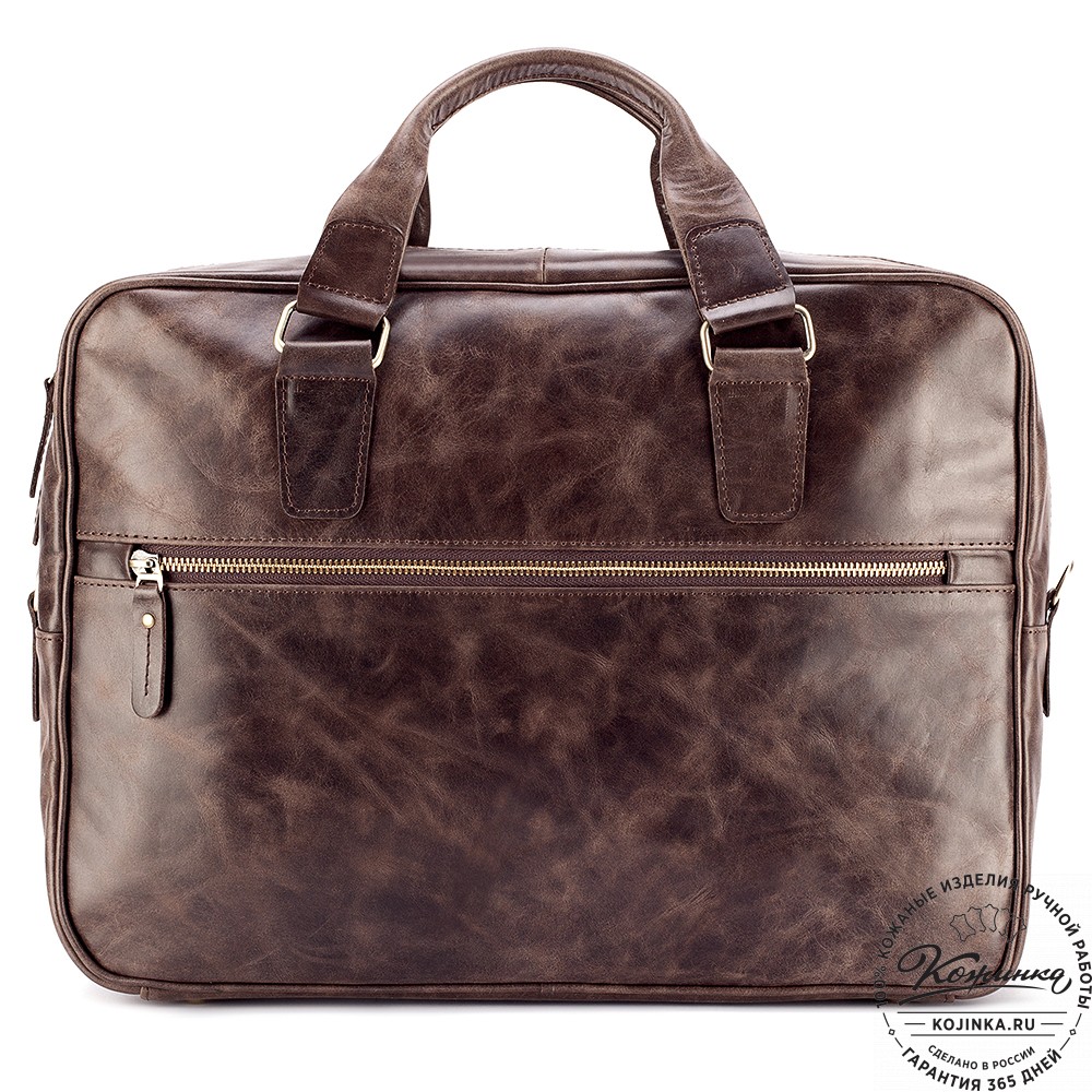 Кожаная деловая сумка "Окленд нью" (тёмно-коричневый антик)