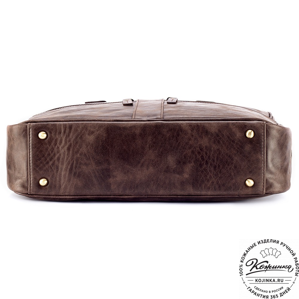 Кожаная деловая сумка "Окленд нью" (тёмно-коричневый антик)