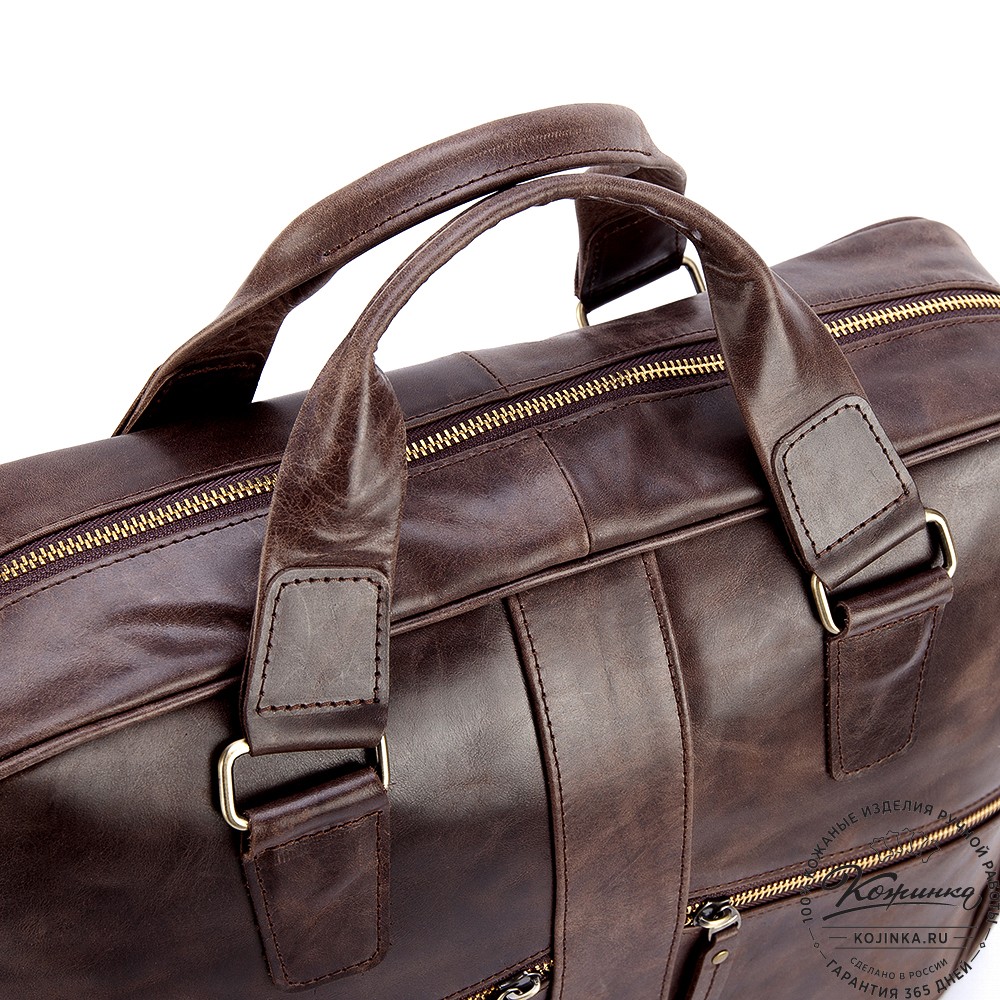 Кожаная деловая сумка "Окленд нью" (тёмно-коричневый антик)
