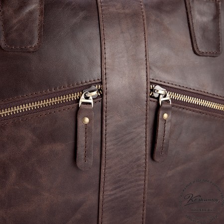 Кожаная деловая сумка "Окленд нью" (тёмно-коричневый антик)