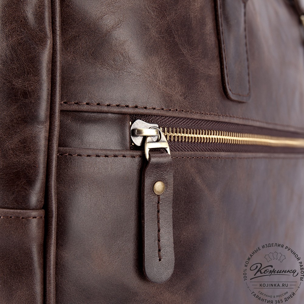 Кожаная деловая сумка "Окленд нью" (тёмно-коричневый антик)