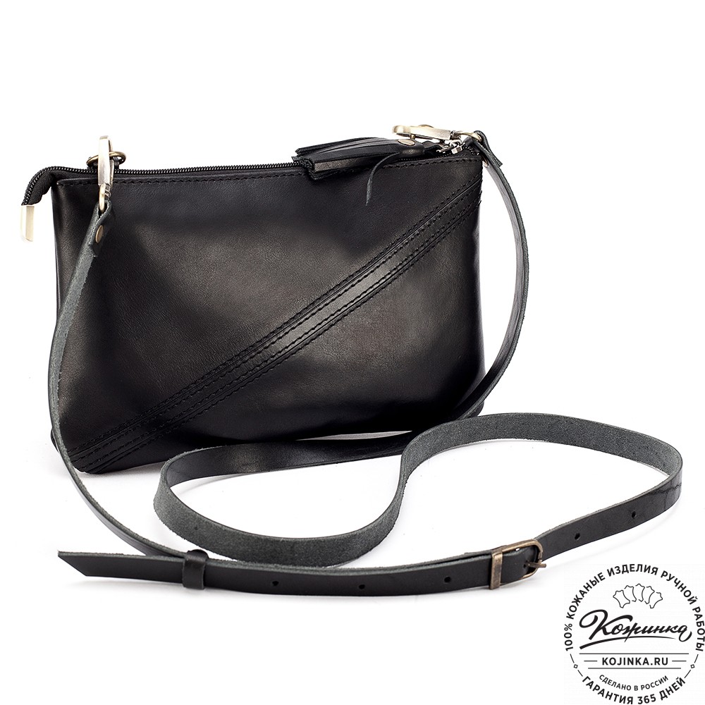Женская кожаная сумка "Шарлота" (чёрная)