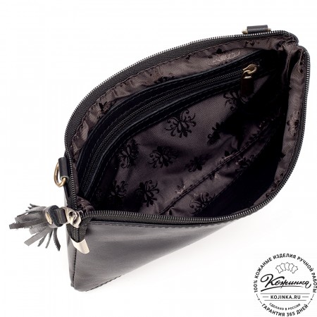 Женская кожаная сумка "Шарлота" (чёрная)