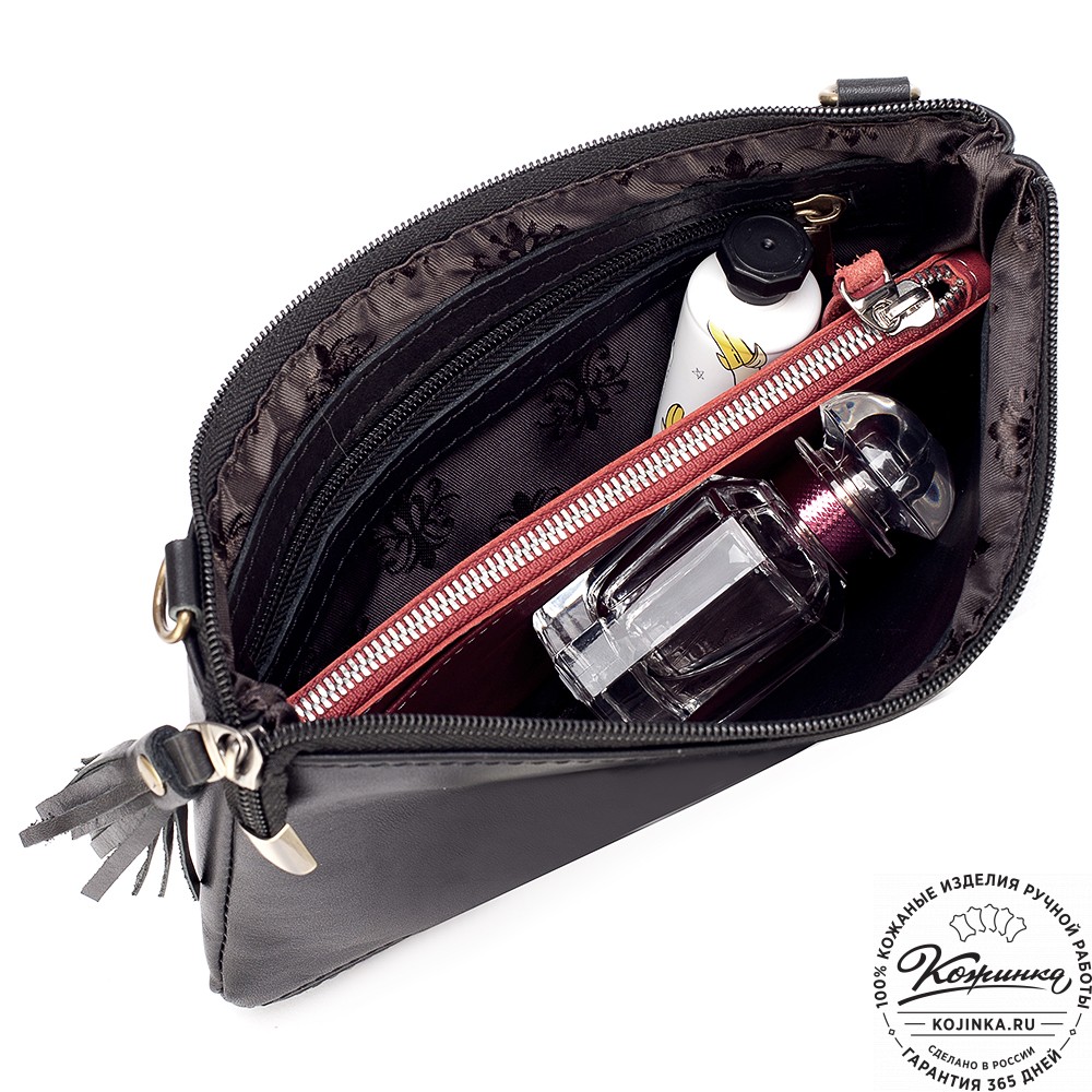 Женская кожаная сумка "Шарлота" (чёрная)