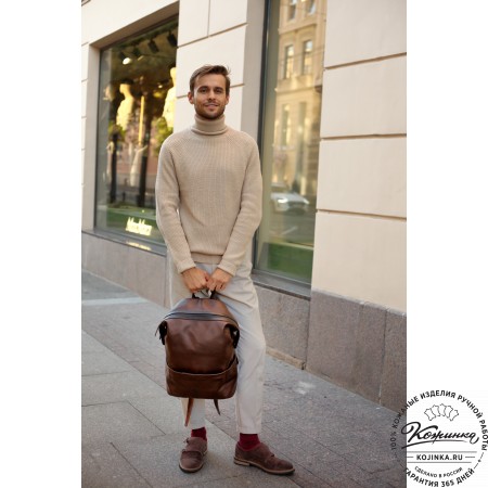  Кожаный рюкзак "Аргентум" (олива) 