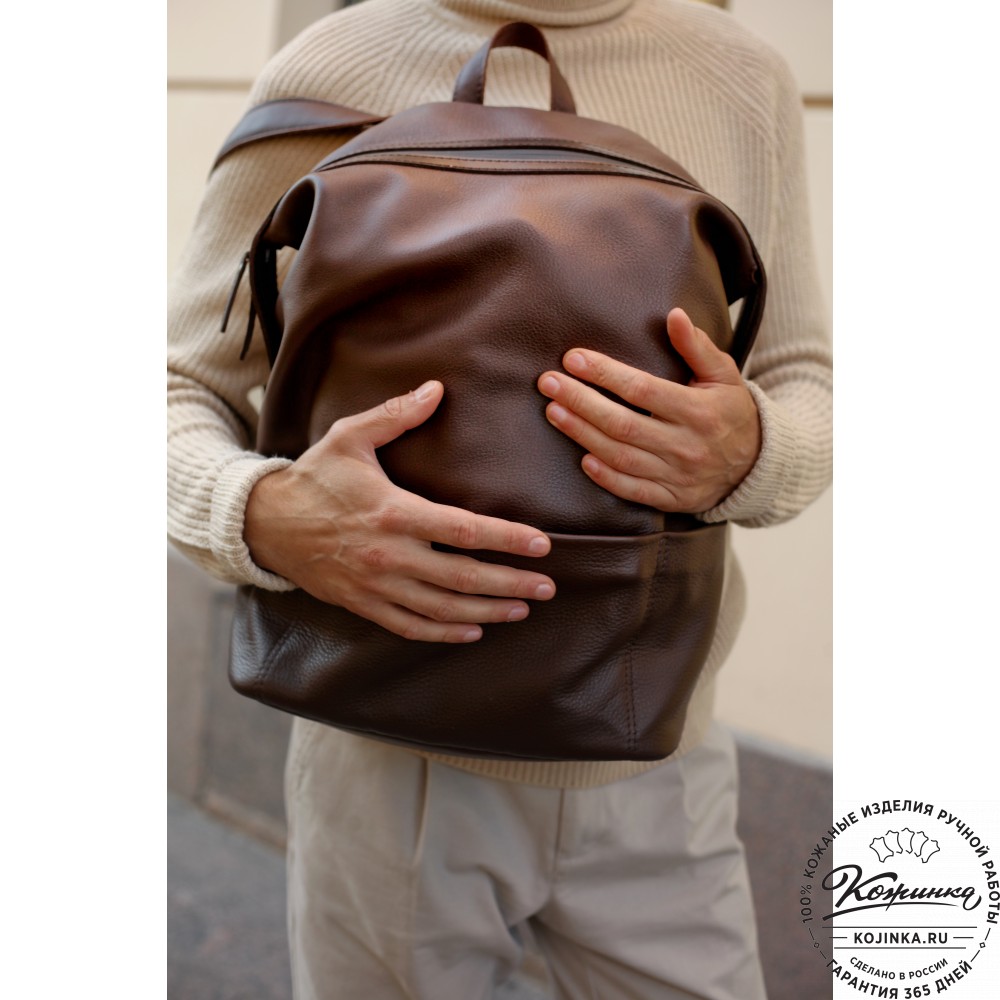  Кожаный рюкзак "Аргентум" (олива) 