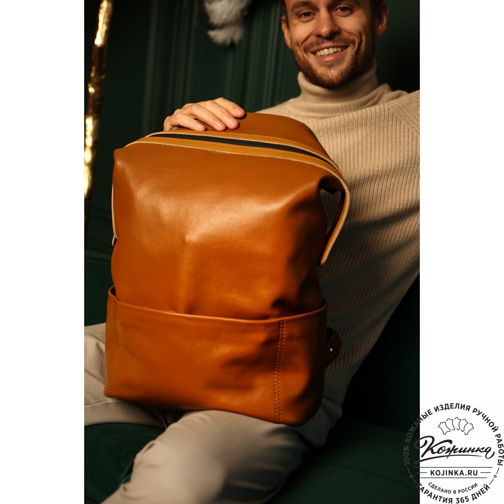  Кожаный рюкзак "Аргентум" (олива) 