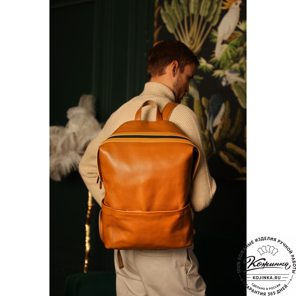  Кожаный рюкзак "Аргентум" (олива) 