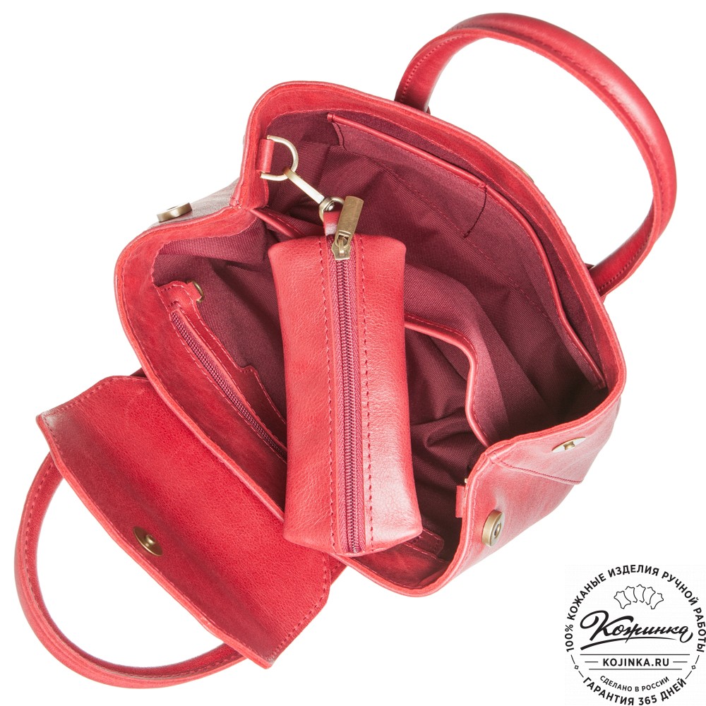 Женская кожаная сумка "Ванесса" (малина)