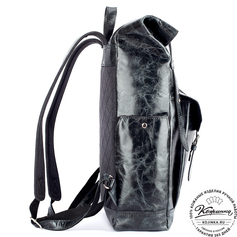 Мужской кожаный рюкзак "Орландо" (чёрный антик)