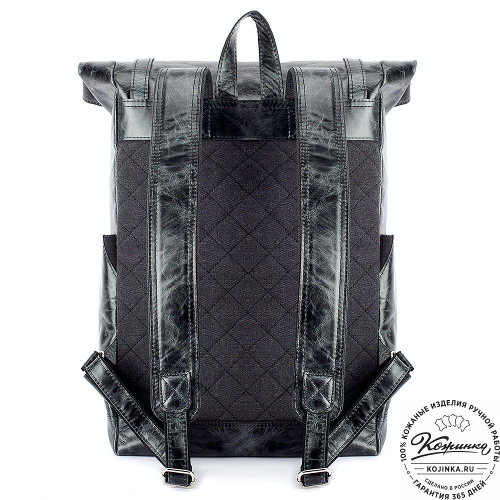 Мужской кожаный рюкзак "Орландо" (чёрный антик)