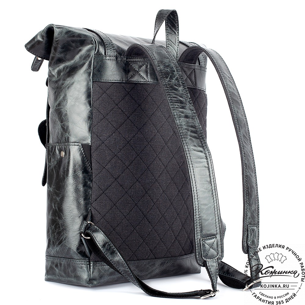 Мужской кожаный рюкзак "Орландо" (чёрный антик)