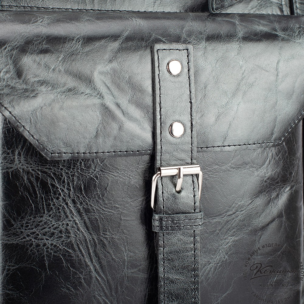 Мужской кожаный рюкзак "Орландо" (чёрный антик)