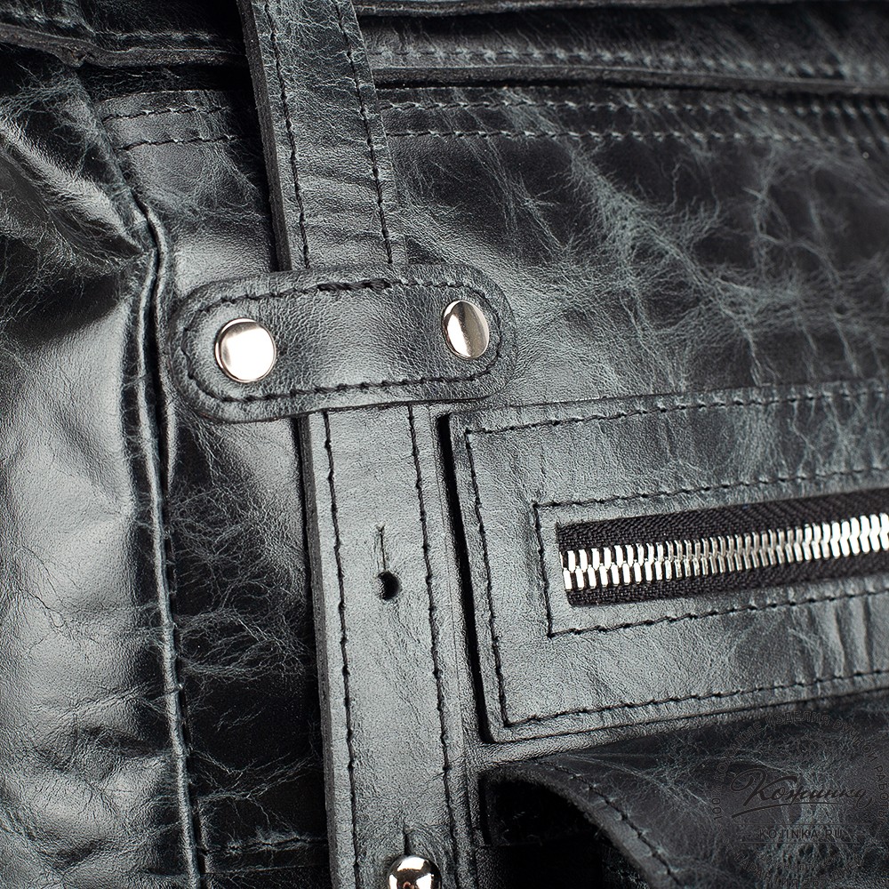 Мужской кожаный рюкзак "Орландо" (чёрный антик)