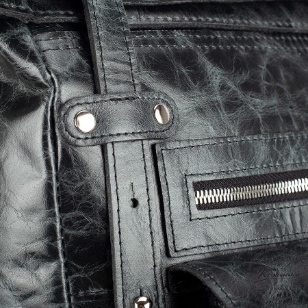 Мужской кожаный рюкзак "Орландо" (чёрный антик)